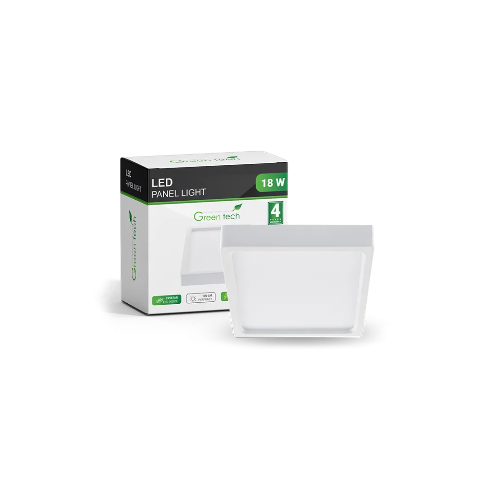 GREEN TECH LED panel Green Tech 18W, 6500K, surface-mounted, square - CX-S02-18CW