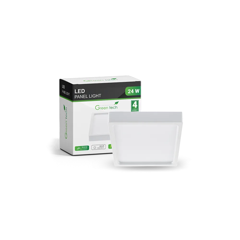 Zeleni TEHNOLOGIJA LED panel Zeleni Tehnologija 24W, 3000K, nadgradni, kvadratni - CX-S02-24WW
