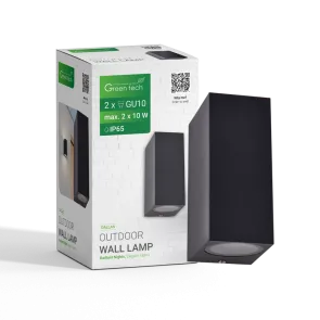 GREEN TECH Zunanja zidna svetilka Green Tech GU10 x 2, IP65 - DALLAS