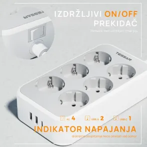 Tessan TS-PS02DE00 | Power Strip | E-shop.si