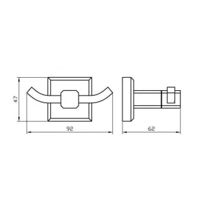 Leonardo Double Coat Hook | Bathroom Accessories | E-shop.si