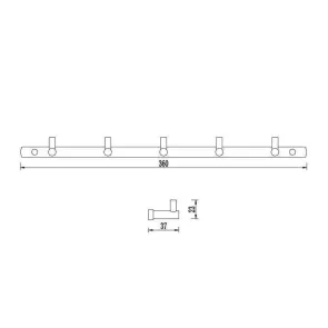 Towel hanger Terra 5 hooks | Bathroom | E-shop.si