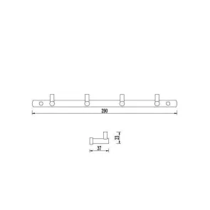 Towel rack for 4 hooks - Terra | Bathware | E-shop.si