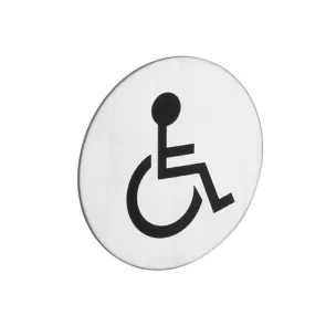 Round Disabled WC Label 75mm | Toilet Signs | E-shop.si