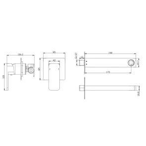 Delos Nero Stenska Armatura | Umivalnik | E-shop.si