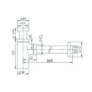 Metal siphon LF 9005 Gold | Siphons | E-shop.si