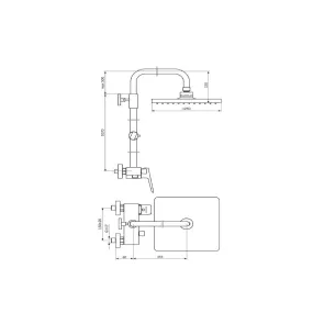 Stolz Square Chrome Shower Column | Shower Columns | E-shop.si