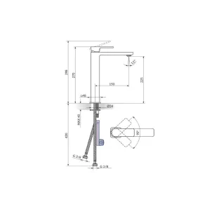 S2 Quadro Visoka Armatura Umivalnik | Kopalnica | E-shop.si