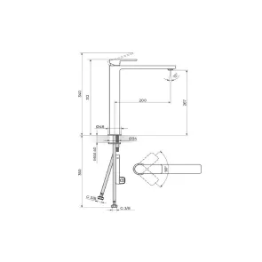 Armatura za umivalnik S2 XL Round Black Visoka | Kopalniške armature | E-shop.si