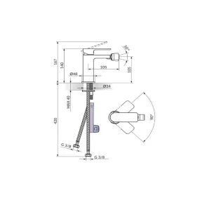 Armatura za bide Blau Nero | Kopalnica | E-shop.si