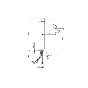 Dark tall washbasin faucet | Bathroom Faucets | E-shop.si