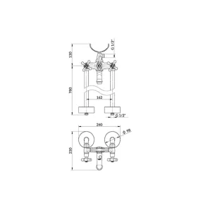 Bronte talna armatura za kad | Kade in armature | E-shop.si