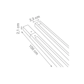 GREEN TECH Rail Green Tech, 1000 x 33 x 21 mm, black color, single-phase - FWA02-1-BK