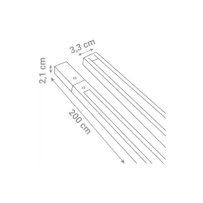 GREEN TECH Rail Green Tech, 2000 x 33 x 21 mm, black color, single-phase - FWA02-2-BK