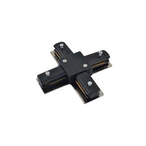 GREEN TECH Connector X for single-phase rail Green Tech, 106 x 106 x 19 mm, black color - FX01-BK