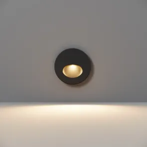 LED svetilka za stopnice Bil črna 3W IP54 3000K | Vgradna zunanja svetilka