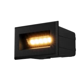 Črna LED svetilka za stopnice Bosca 3W IP65 3000K | Zunanja stenska svetilka