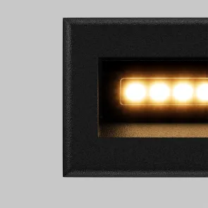 Črna LED svetilka za stopnice Bosca 3W IP65 3000K | Zunanja stenska svetilka