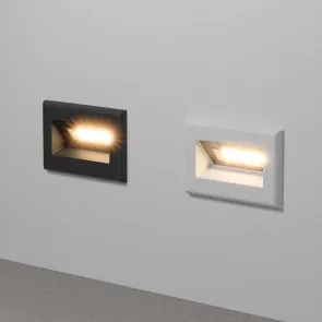 Črna LED svetilka za stopnice Bosca 3W IP65 3000K | Zunanja stenska svetilka