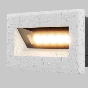 Bela LED svetilka za stopnice Bosca 3W IP65 3000K | Zunanja stenska svetilka