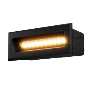 Črna LED svetilka za stopnice Bosca 5W IP65 3000K | Zunanja stenska svetilka
