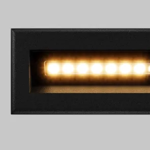 Črna LED svetilka za stopnice Bosca 5W IP65 3000K | Zunanja stenska svetilka