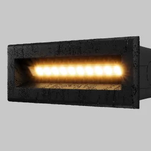 Črna LED svetilka za stopnice Bosca 5W IP65 3000K | Zunanja stenska svetilka