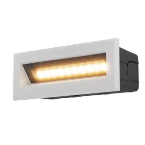 Bela LED svetilka za stopnice Bosca 5W IP65 3000K | Zunanja stenska svetilka