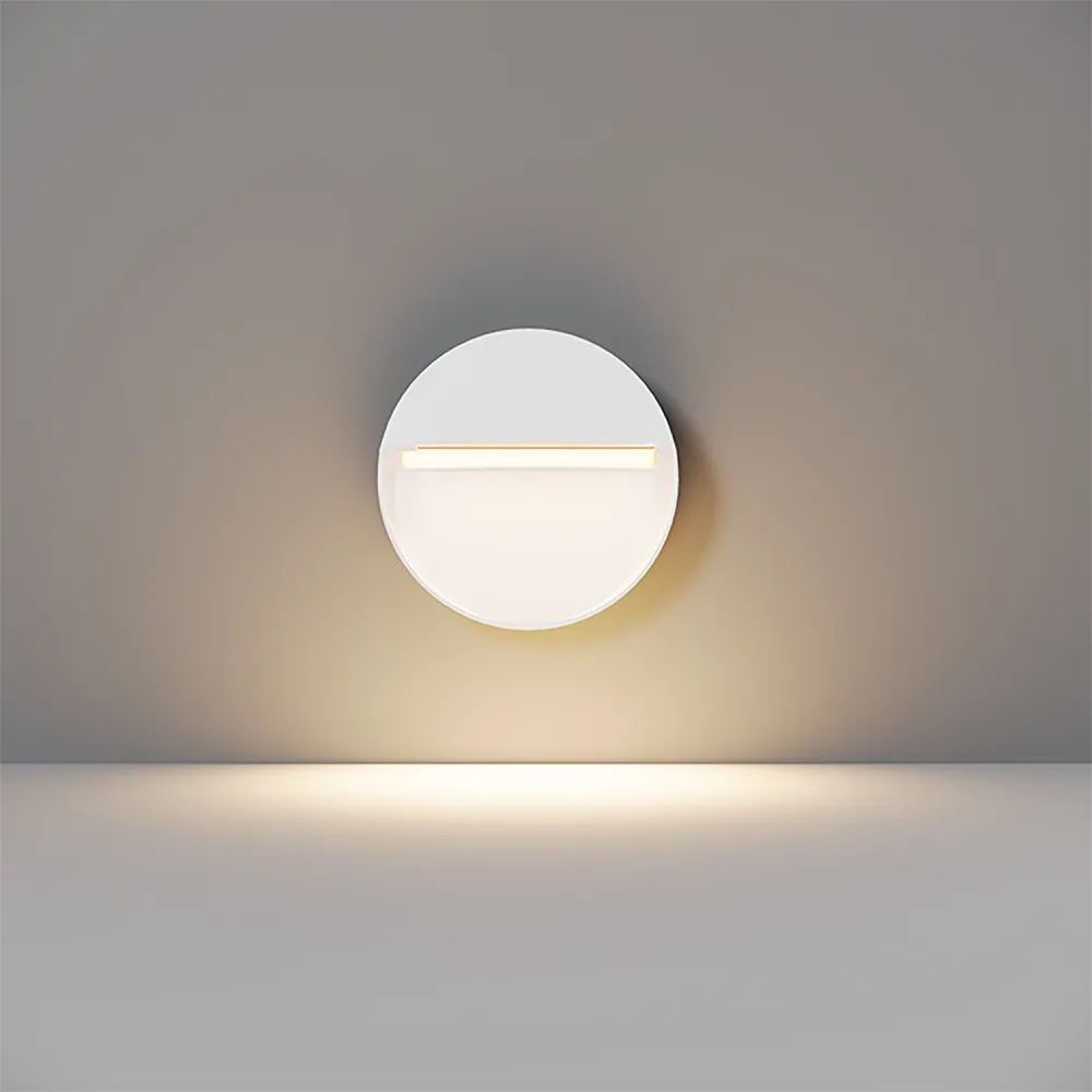 Okrogla bela LED svetilka za stopnice Mane 3W IP54 3000K