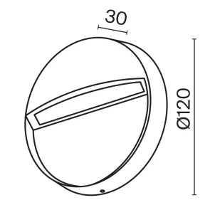 Okrogla bela LED svetilka za stopnice Mane 3W IP54 3000K