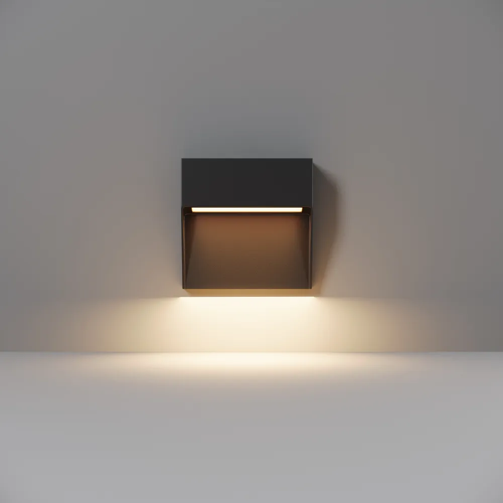 Kvadratna LED svetilka za stopnice Mane črna 3W IP54 3000K