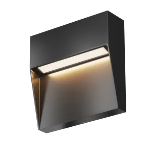 Kvadratna LED svetilka za stopnice Mane črna 3W IP54 3000K
