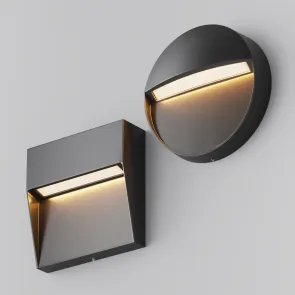Kvadratna LED svetilka za stopnice Mane črna 3W IP54 3000K