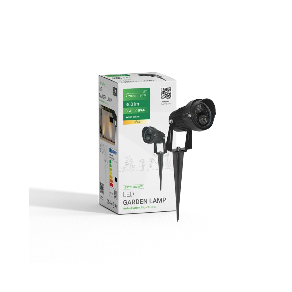 GREEN TECH LED zunanja svetilka Green Tech 3W, 3000K, IP66 - G3025-3W-WW