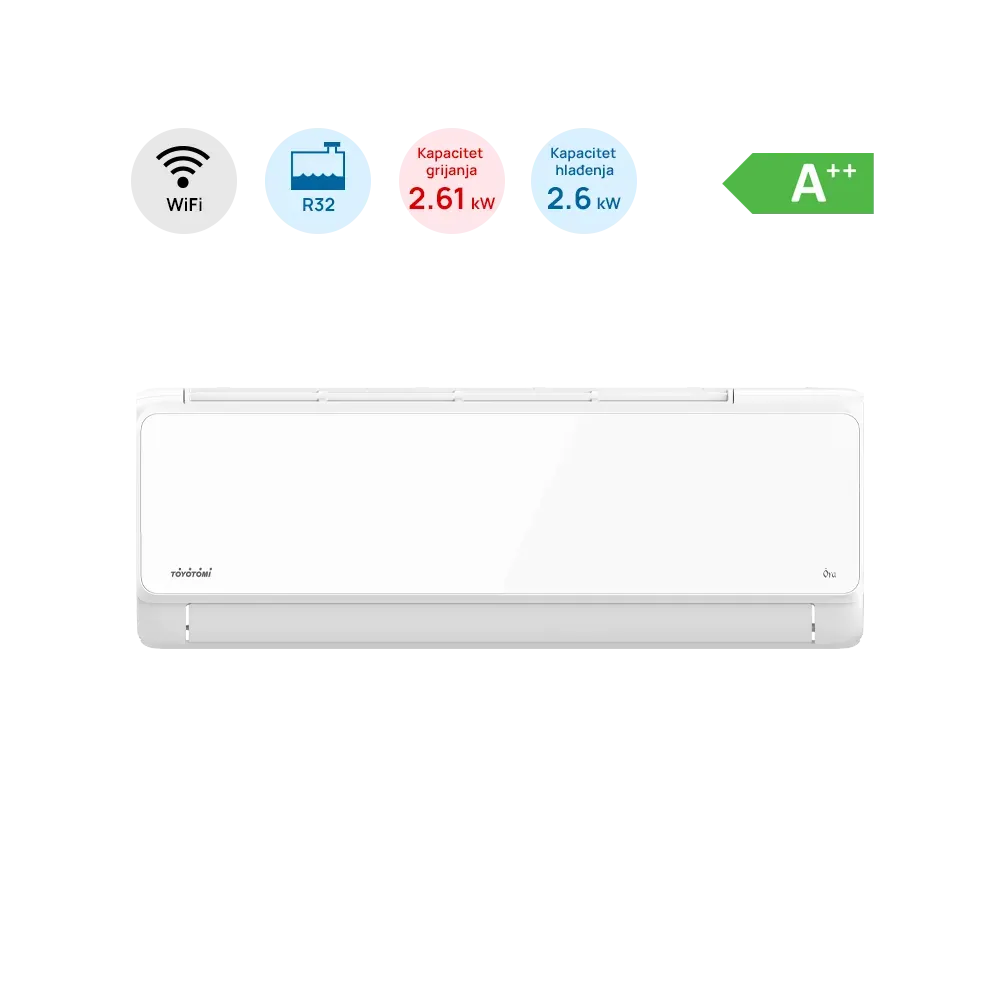 Klimatska naprava TOYOTOMI Ora 09QINV 2.6kW A++ WiFi inverter