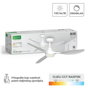 Stropni ventilator Green Tech 52 z lučjo 3CCT