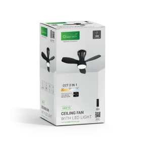 Stropni ventilator Green Tech 24 z lučjo 3CCT črn