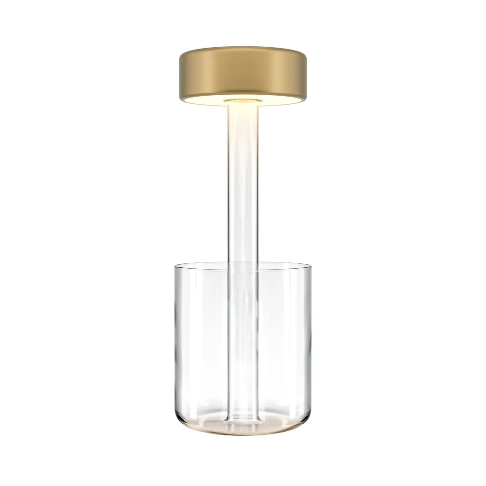 Dimmable LED table lamp transparent/gold MOD229TL-L3G3K1