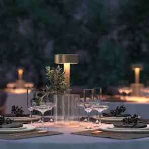 Dimmable LED table lamp transparent/gold MOD229TL-L3G3K1