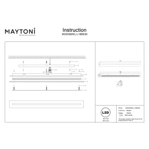 LED Wall Lamp Maytoni Albatre MOD366WL | Linear Gold Wall Light