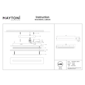 LED Wall Lamp Maytoni Albatre MOD366WL | Linear Gold Wall Light 400 mm