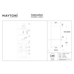 Pendant Light Maytoni Ambience MOD280PL | LED Hanging Lamp 420 mm