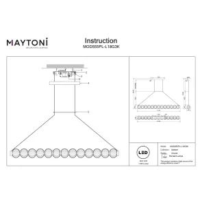 Pendant Light Maytoni Amulet MOD555PL | Linear Hanging Lamp 1100 mm