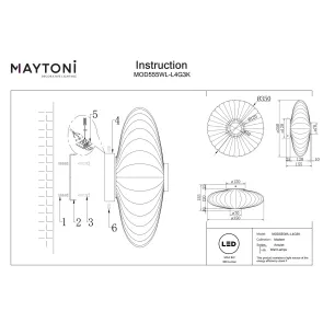 Wall Lamp Maytoni Amulet MOD555WL | Large Round Designer Sconce