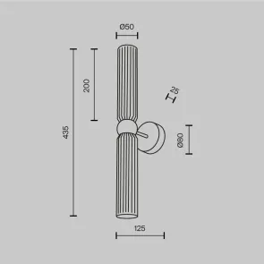 Wall Lamp Maytoni Antic MOD302WL | Vertical 2-Light Sconce