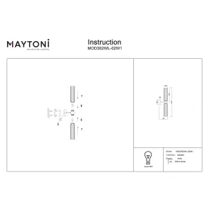 Wall Lamp Maytoni Antic MOD302WL | Slim Vertical Glass Sconce
