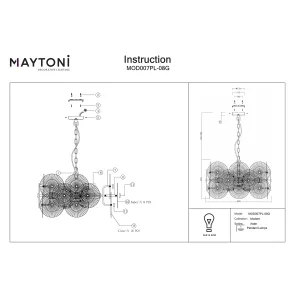 Chandelier Maytoni Aster MOD007PL-08G | Decorative Glass Pendant