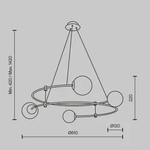 Lestenec Maytoni Balance MOD317PL-04G | Zlata 4 krogle