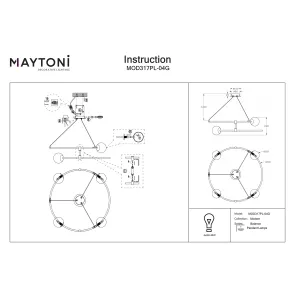 Lestenec Maytoni Balance MOD317PL-04G | Zlata 4 krogle