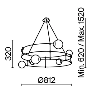 Chandelier Maytoni Balance MOD317PL-06B | Black 6 Light